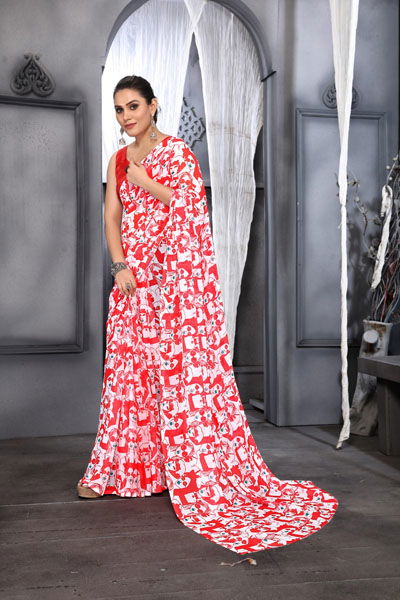 Aayaa Aaradhna 3 Printed Georgette Casual Daily Wear Saree Collection